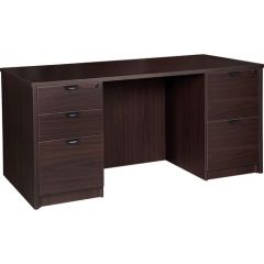 DOUBLE PEDESTAL DESK 29x66x30 ESPRESSO