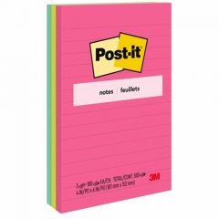 POST IT NOTES 4X6 POPTIMISTIC COLLECTION COLORS NOTES RULED