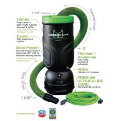 CARBON-LITE BACKPACK VACUUM  10QT HEPA FILTER TAPERED HOSE 