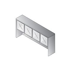 OVERHEAD HUTCH WITH GLASS  DOORS 71Wx15Dx36H URBAN WALNUT