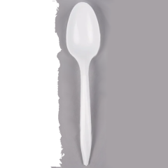 TEASPOON MED WGT PP BULK 6"" WHT 1000/CS