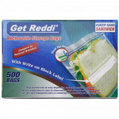 RESEALABLE STORAGE BAG,  SANDWICH 6.5X5.93 1.20MIL 