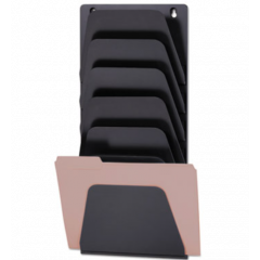 WALL FILE HOLDER 7 SECTION  9.43 X 2.88 X 22.38 BLACK