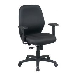 TASK CHAIR ERGONOMIC MID BACK  FABRIC BLACK