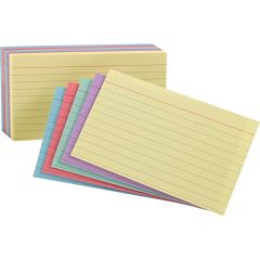RULED INDEX CARD 4x6 RAINBOW 100/PK