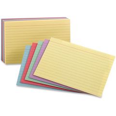 RULED INDEX CARDS 3x5 RAINBOW 100/PK