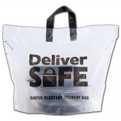 TAMPER EVIDENT DELIVERY BAG  CLEAR 21"x15"x10" 1.75mil. 