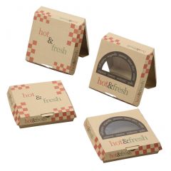 PIZZA CLAM SHELL BROWN WITH  WINDOW 7" 250/CS
