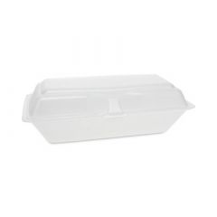 FOAM HINGED HOAGIE CONTAINER  1-COMPARTMENT WHITE 