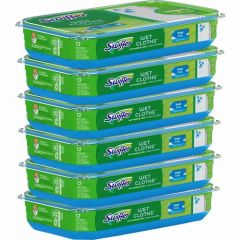 SWIFFER WET REFILL CLOTHS 8X10  FRESH SCENT WHITE 12/PK 6PK/CS