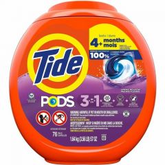 TIDE PODS LAUNDRY DETERGENT  SPRING MEADOW SCENT 76PODS/EA