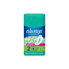 ULTRA THIN PADS WITH WINGS  SIZE 2 LONG SUPER ABSORBENT 