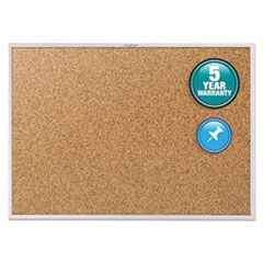 CLASSIC SERIES CORK BULLETIN  BOARD 60X36 TAN SURFACE SILVER 