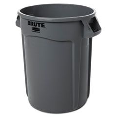 VENTED ROUND BRUTE CONTAINER  32GAL GRAY