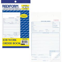 REDIFORM JOB WORK ORDER BOOK 2 PART CARBONLESS 5.5X8.5
