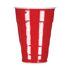HEFTY EASY GRIP DISPOSABLE  PLASTIC PARTY CUPS 18OZ RED 