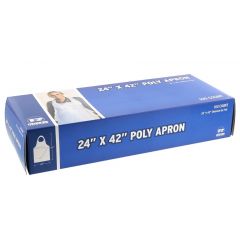 POLY APRON LIGHT WEIGHT 24x42 WHITE 10/100