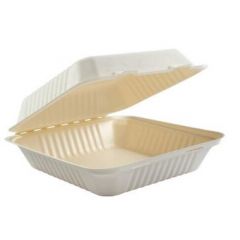 HINGED CONTAINER MOLDED FIBER  WITH LID 9X9 160/CS