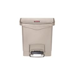 SLIM JIM FRONT STEP-ON RESIN CONTAINER 8 GALLON RED