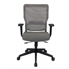 MESH BACK/UPHOLSTERED SEAT BLACK FRAME