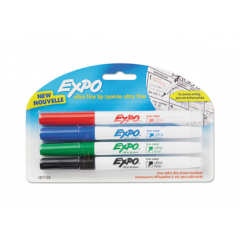 EXPO LOW ODOR DRY ERASE MARKER  EXTRA FINE BULLET TIP ASSORTED 