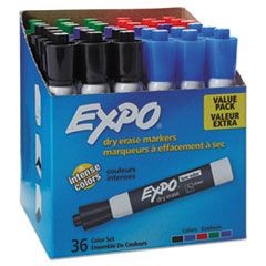 EXPO DRY-ERASE VALUE PACK 36/BX ASSORTED COLOR