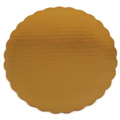 CAKE CIRCLE GOLD SCALLOPED 9"  200/CS