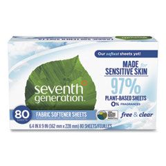 NATURAL FABRIC SOFTENER SHEETS  UNSCENTED 80 SHEETS/BOX 4/CS