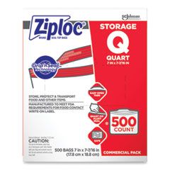 ZIPLOC DOUBLE ZIPPER STORAGE  BAG 1-QUART CLEAR 500/BX