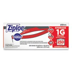 ZIPLOC DOUBLE ZIPPER STORAGE  BAG 1-GALLON CLEAR 250/BX