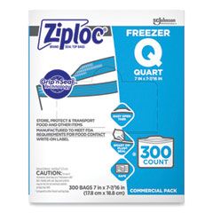 ZIPLOC DOUBLE ZIPPER FREEZER  BAG 1 QUART 2.7MIL 7"x7.75" 