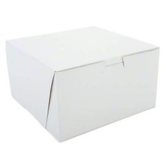 LOCK CORNER CAKE BOX 7x7x4 WHITE 250/CS