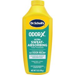 DR. SCHOLLS ODOR-X SWEAT  ABSORBING FOOT POWDER 7oz