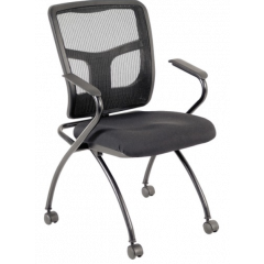 LORELL MESH BACK NESTING  TRAINING/GUEST CHAIRS 2/CS