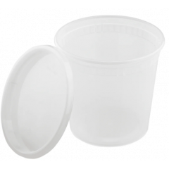 INJECTION MOLDED DELI  CONTAINER WITH LIDS 24OZ CLEAR 