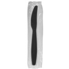KNIFE HEAVY WEIGHT POLYSTYRENE  WRAPPED BLACK 1000/CS