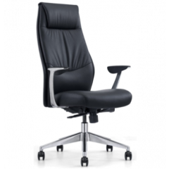LEATHER OFFICE CHAIR HIGH BACK  BLACK