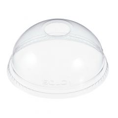 DOME LID WITH HOLE (16,24oz) CLEAR 10/100