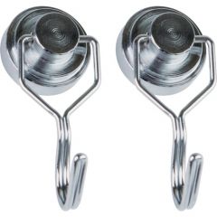 MAGNETIC HOOK STEEL SILVER 20LB WEIGHT CAPACITY 2/PK