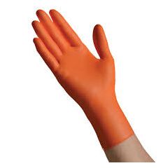 ORANGE NITRILE GLOVE M 9MIL  10/100