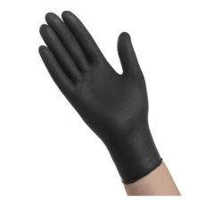 BLACK NITRILE GLOVES 4MIL SMALL POWDER FREE 10/100