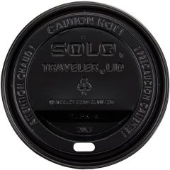 TRAVEL HOT CUP LID  12-24OZ BLACK 10/100
