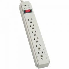 6 OUTLET SURGE PROTECTOR 8FT CORD GRAY HOUSING