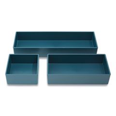 THREE PIECE PLASTIC DRAWER  ORGANIZER TEAL 3/PK