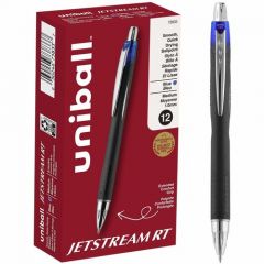 UNIBALL JETSTREAM RT BALLPOINT  PEN 1MM BLUE INK 12/PK