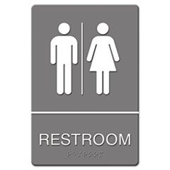 ADA SIGN RESTROOM SYMBOL  TACTILE GRAPHIC MOLDED PLASTIC 