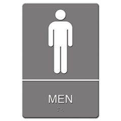 ADA PLASTIC RESTROOM SIGN MEN 6x9 GRAY