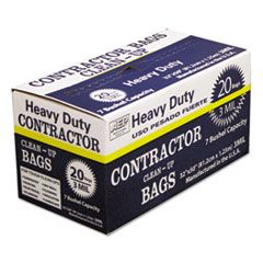 HEAVY DUTY CONTRACTOR CLEAN UP  BAGS 60GAL 3MIL 32X50 BLACK 