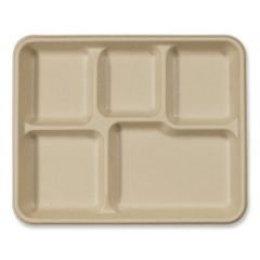FIBER TRAY 5-COMPARTMENT  8.5X10.24 NATURAL PAPER 400/CS