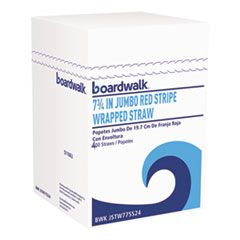 JUMBO STRAW WRAP 7.75" RED/WHITE 25/400